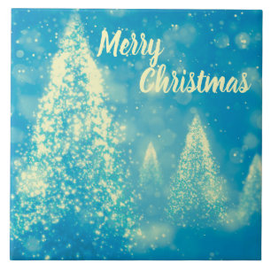Magical Christmas Trees Merry Christmas Ceramic Tile