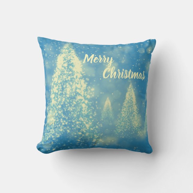 Magical Christmas Trees Merry Christmas Cushion (Front)