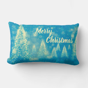 Magical Christmas Trees Merry Christmas Lumbar Cushion