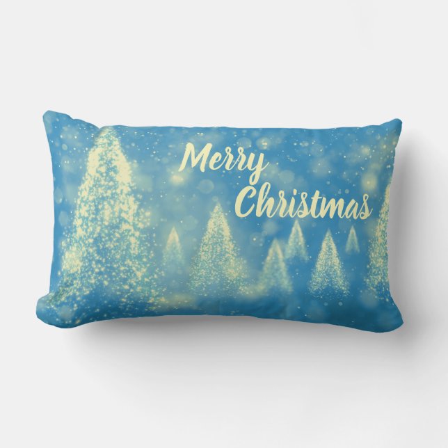 Magical Christmas Trees Merry Christmas Lumbar Cushion (Front)