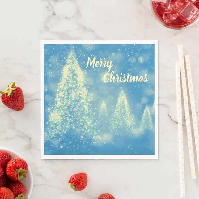 Magical Christmas Trees Merry Christmas Napkin (Insitu)