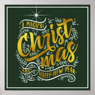 Magical Christmas Typography Gold ID441 Poster
