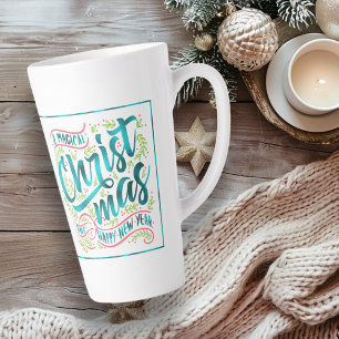 Magical Christmas Typography Teal ID441 Latte Mug