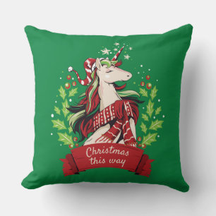 Magical Christmas Unicorn Cushion
