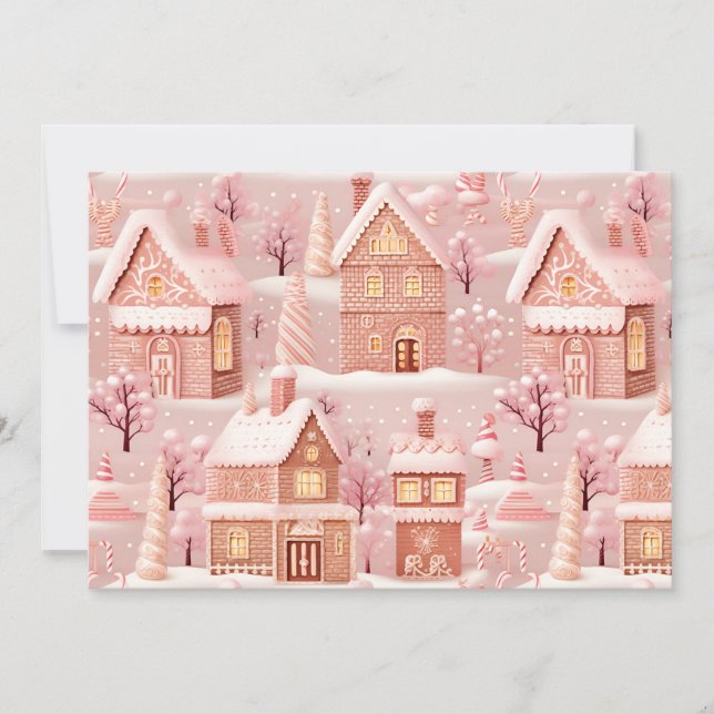 Magical Christmas Village Personalised Holiday Card (Front)