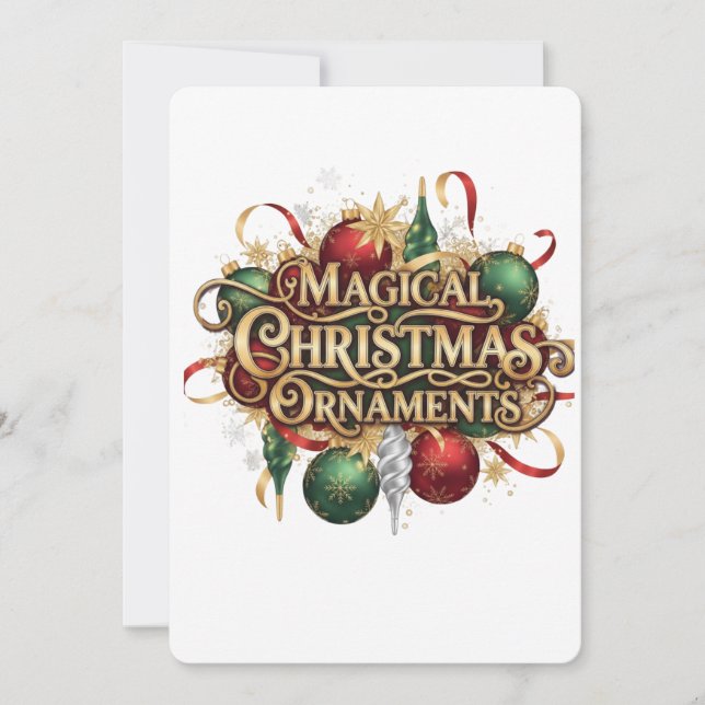 Magical Christmas Wreath & Candles Personalized  Holiday Card (Front)