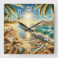 Magical Coastline with Blue Waves and Sea Glass