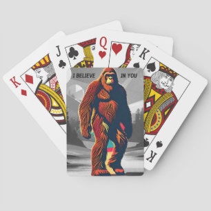 Magical Colourful Bigfoot Quote Black & White Myth Playing Cards