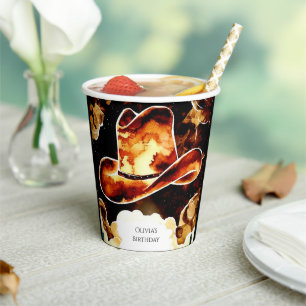 Magical Colourful Cowboy Birthday Paper Cups