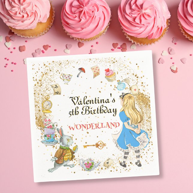 Magical Colourful Cute Alice's Wonderland Birthday Napkin (Creator Uploaded)