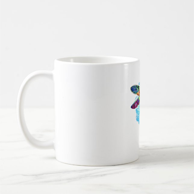 Magical Colourful Dragonfly Mandala    Coffee Mug (Left)