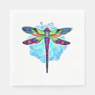 Magical Colourful Dragonfly Mandala    Napkin