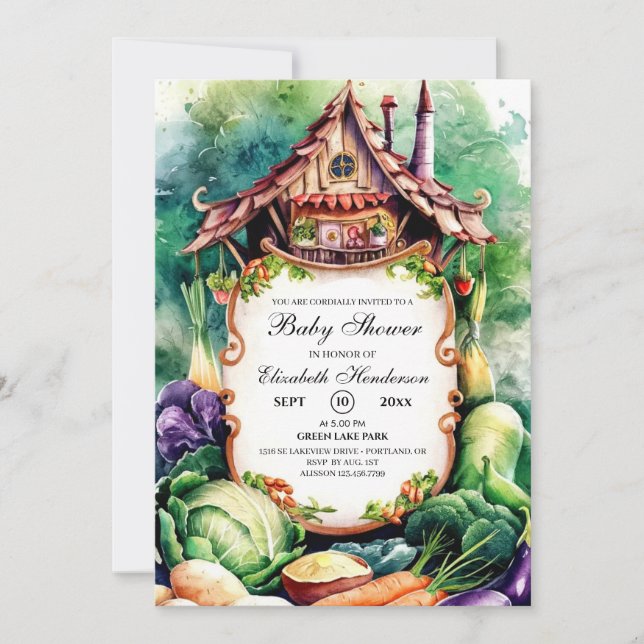 Magical Colourful Farmer's Market Baby Shower Invitation (Front)