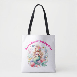 Magical colourful Mermaid Fintastic Birthday Gift Tote Bag