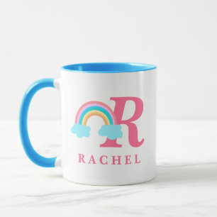 Magical Colourful Rainbow Monogram Initial Name Mug