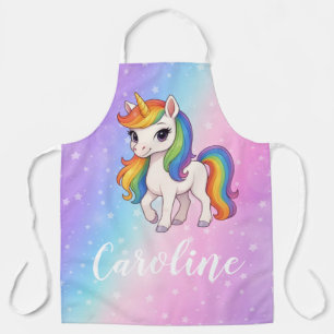 Magical colourful unicorn apron
