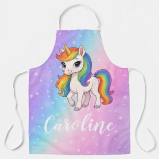 Magical colourful unicorn apron