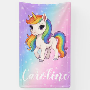 Magical colourful unicorn banner
