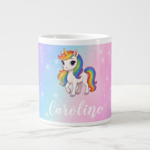 Magical colourful unicorn large coffee mug