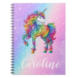 Magical colourful unicorn  notebook