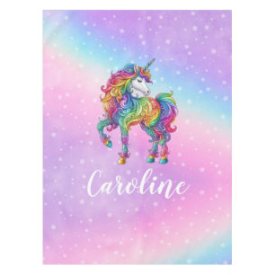 Magical colourful unicorn  tablecloth