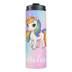 Magical colourful unicorn  thermal tumbler
