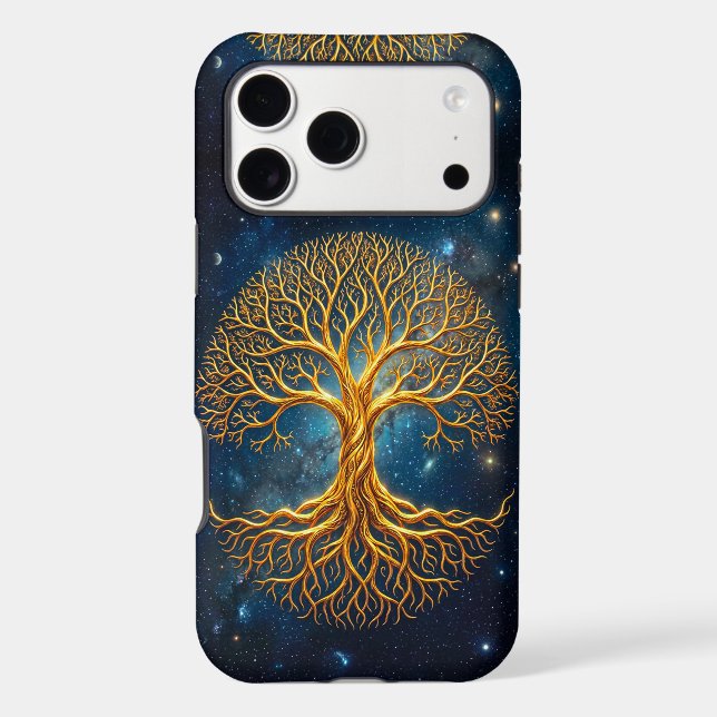 Magical Cool Blue Glowing Tree Of Life Cosmic (Back)