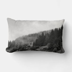 Magical, cool nature in fog lumbar cushion