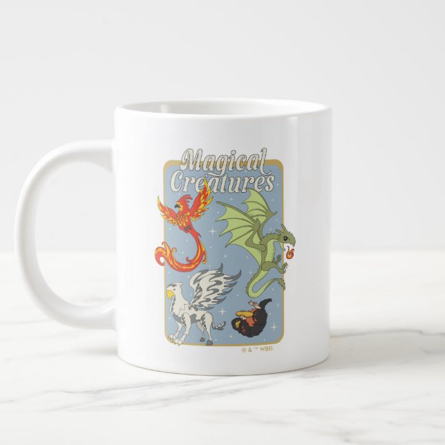 Magical Creatures Vintage Graphic Large Coffee Mug (Left)