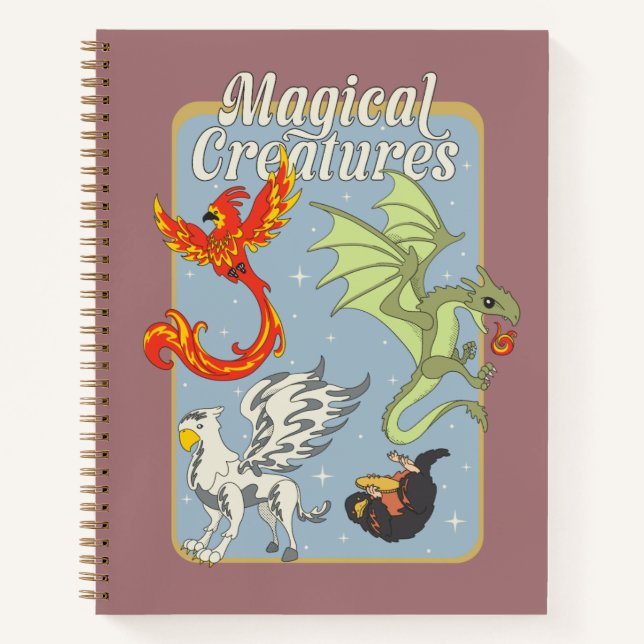 Magical Creatures Vintage Graphic Notebook (Front)