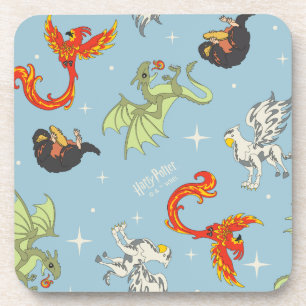Magical Creatures Vintage Pattern Coaster