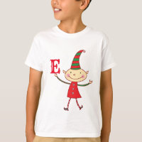 Magical Cute Christmas Elf Monogram Kid's Holiday