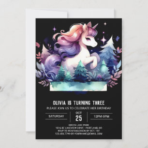Magical Cute Horse Birthday Invitation