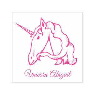 Magical Cute Monogram A Custom Unicorn Abigail Self-inking Stamp