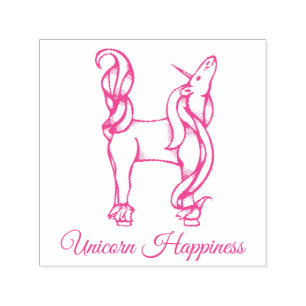 Magical Cute Monogram H Custom Unicorn Happiness Self-inking Stamp