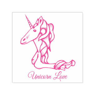 Magical Cute Monogram L Custom Unicorn Love Text Self-inking Stamp