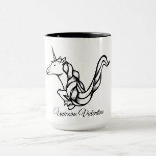 Magical Cute Monogram V Custom Unicorn Valentine Mug
