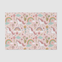 Magical Cute Pink Unicorn & Rainbow Kids Pattern