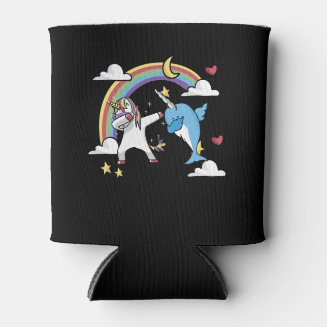 Magical Dabbing Narwhal Unicorn Can Cooler (Front)
