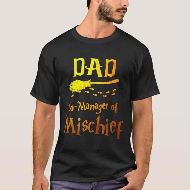 Magical Dad, Manager Of Mischief Birthday Family M T-Shirt (Front)