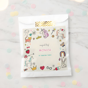 Magical day cats rabbits unicorns kids birthday favour bag