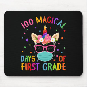 Magical Days Of First Grade School Unicorn Mask Gi Mouse Pad