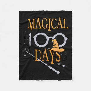 Magical Days Of School 100th Day Teacher Students Fleece Blanket