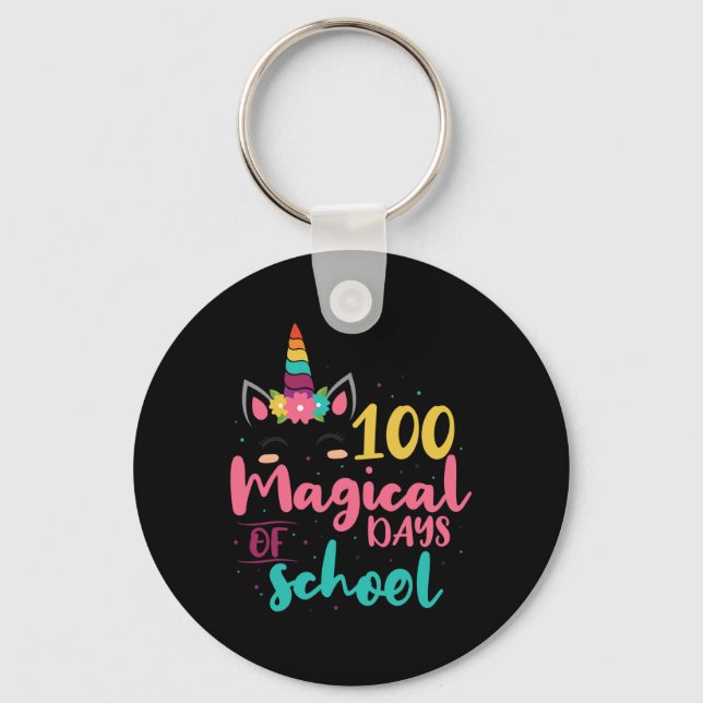 Magical Days Of School Unicorn Gift Teacher Studen Key Ring (Front)