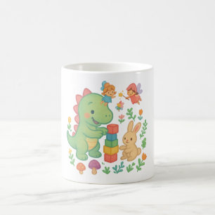 Magical Dino & Bunny – Cute Fairy Tale Friends Mug