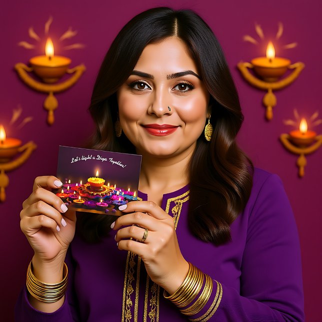Magical Diwali Radiance Invitation (Magical Diwali Radiance Invitation, custom text both sides)