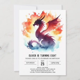 Magical Dragon Birthday Digital Invitation