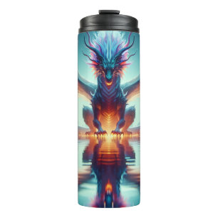 Magical Dragon Reflection Ai Art Thermal Tumbler