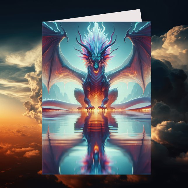 Magical Dragon Reflection Birthday  Card (Creator Uploaded)
