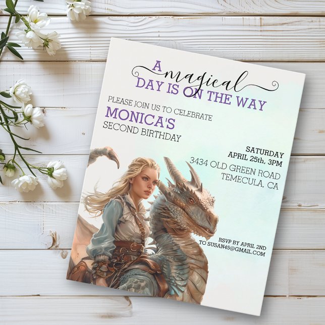 Magical Dragon Rider Princess Birthday Child (Creator Uploaded)